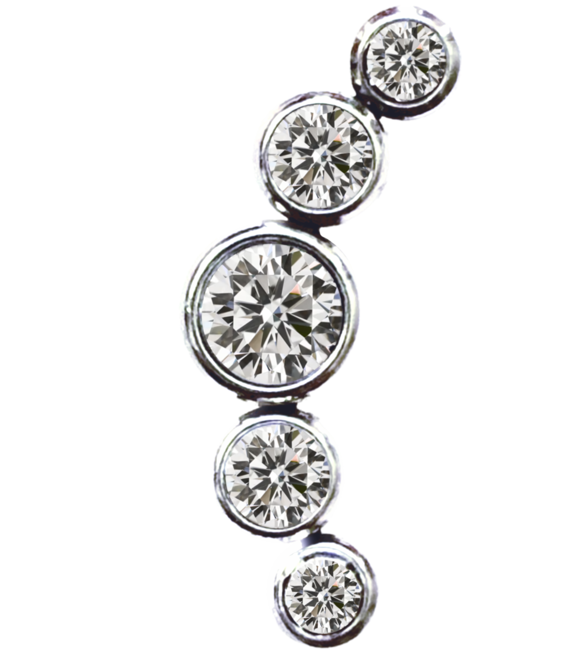 White crystal line frame charm