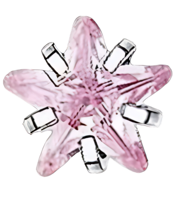 mini Pink crystal star frame charm