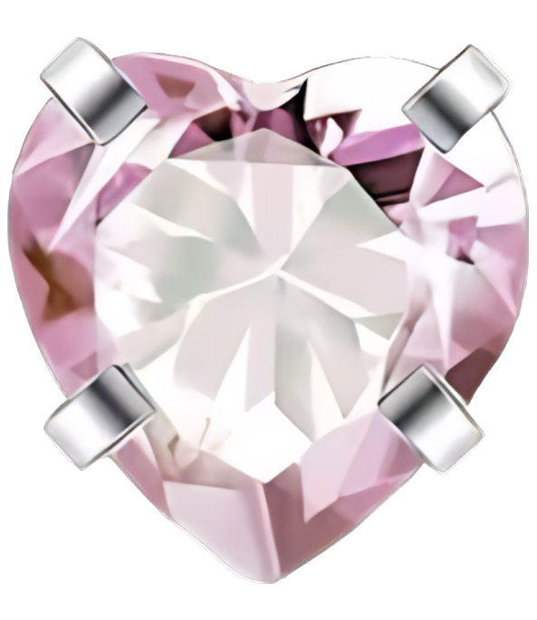 Mini Pink Crystal Heart frame charm