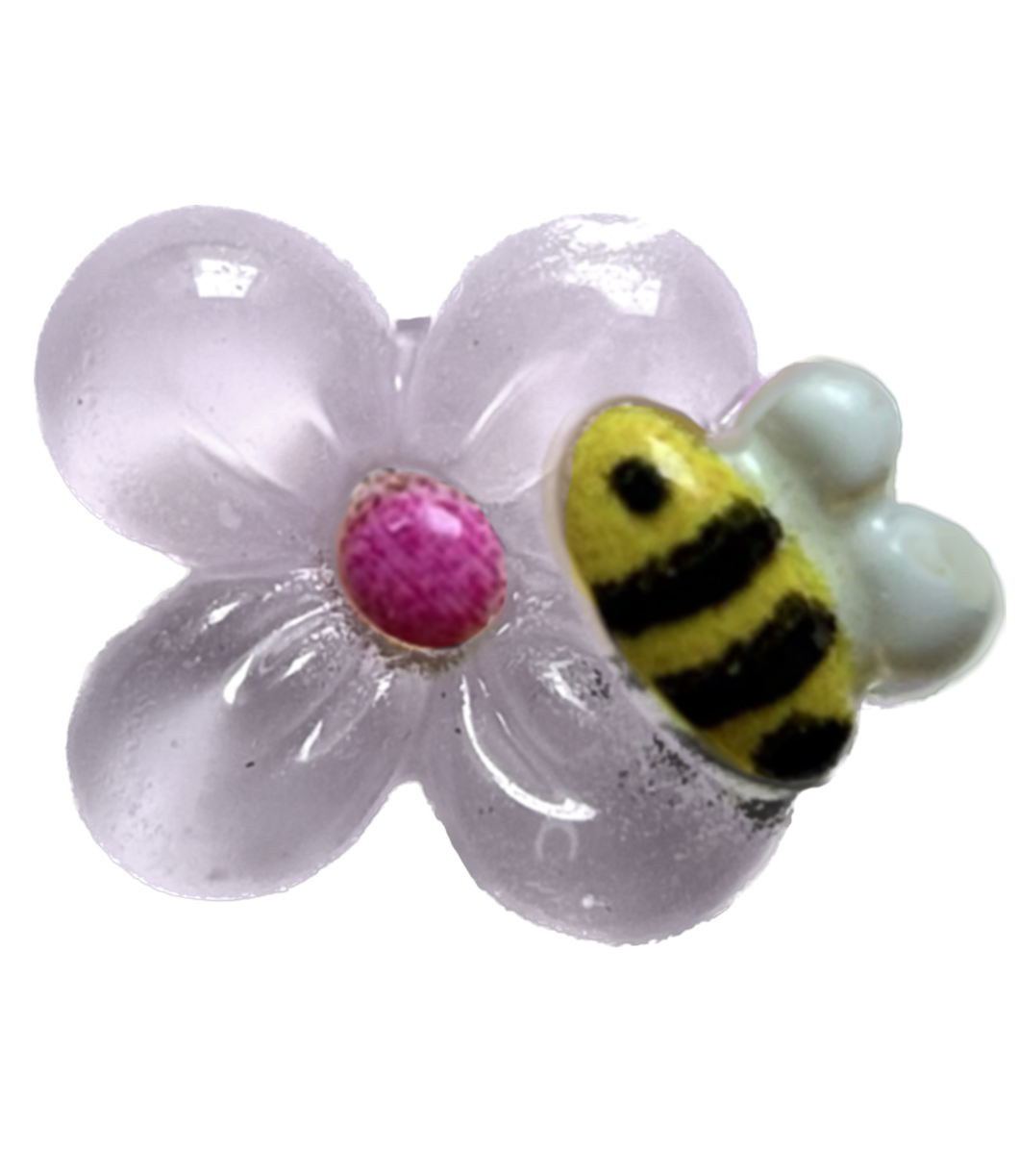 White bee flower inner charm