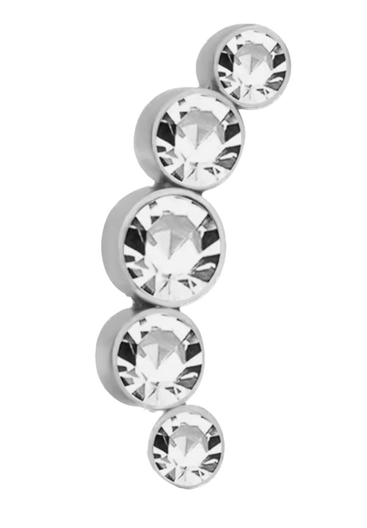 White crystal line frame charm