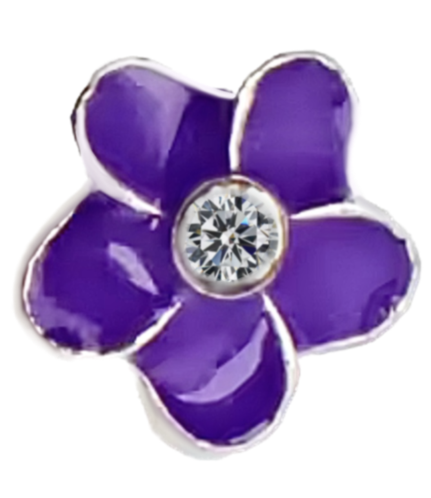 Purple Flower Frame Charm