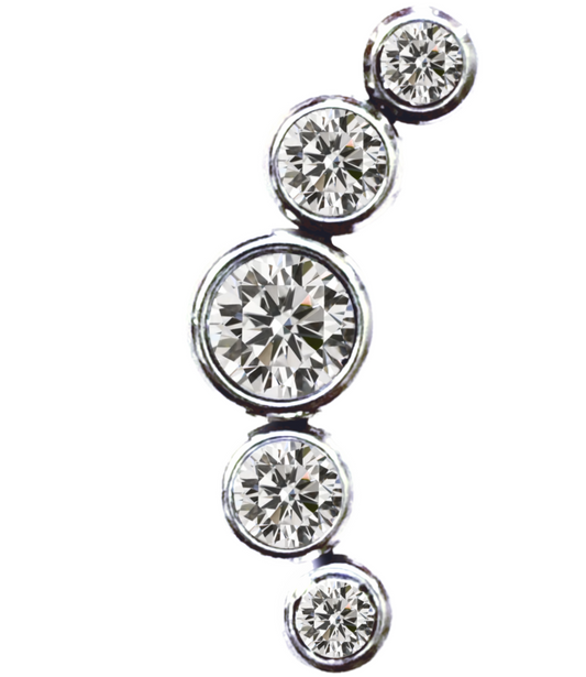 White crystal line frame charm