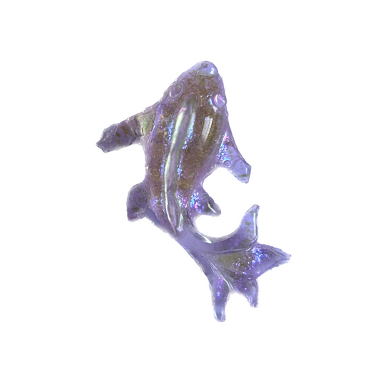 Purple clear fish frame charm