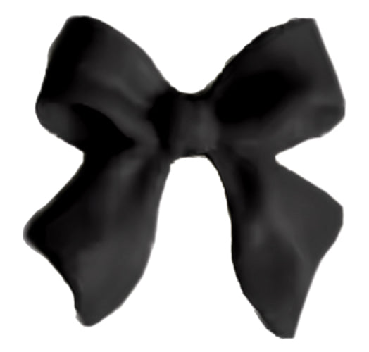Tiny black bow frame charm