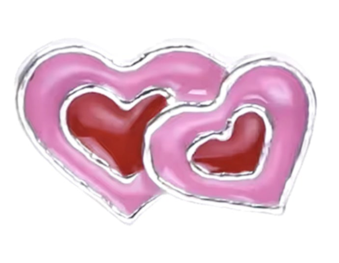 Two Hearts Frame Charms