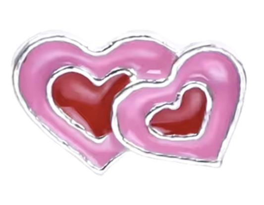 Two Hearts Frame Charms