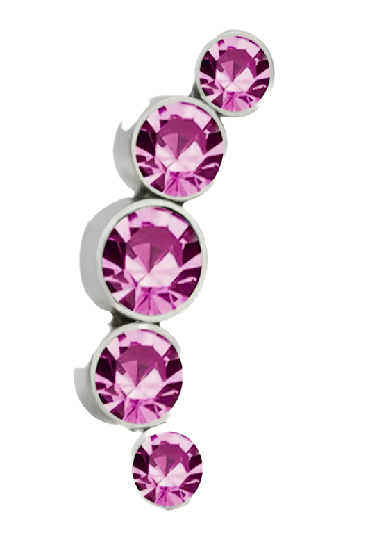 Pink crystal line frame charm