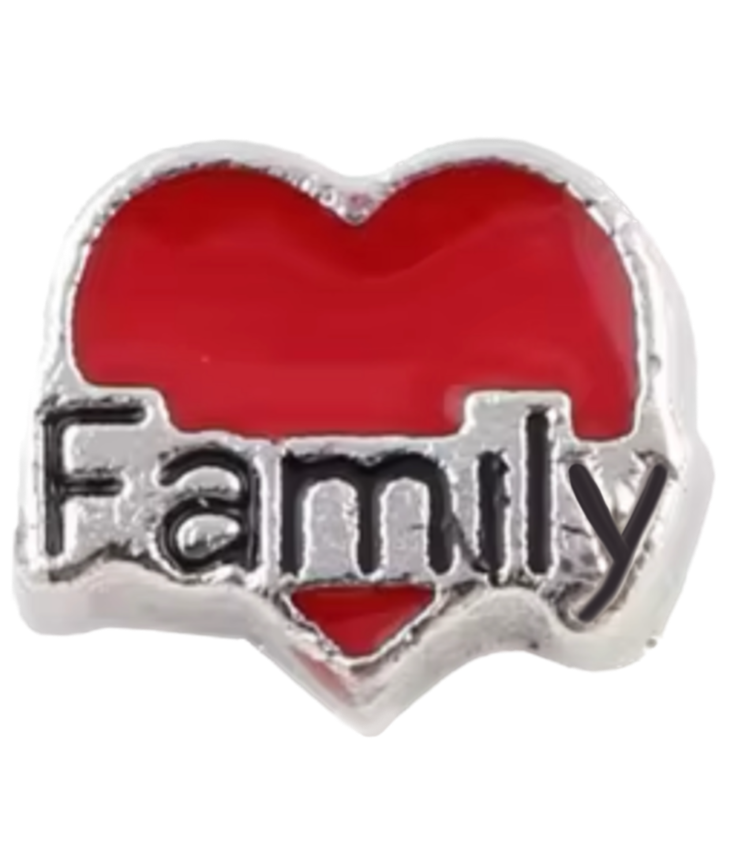 Family Heart Frame Charm