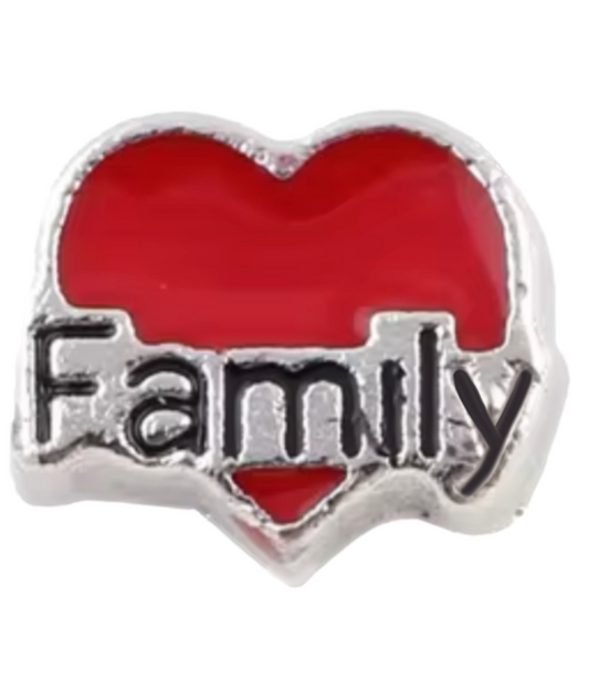 Family Heart Frame Charm