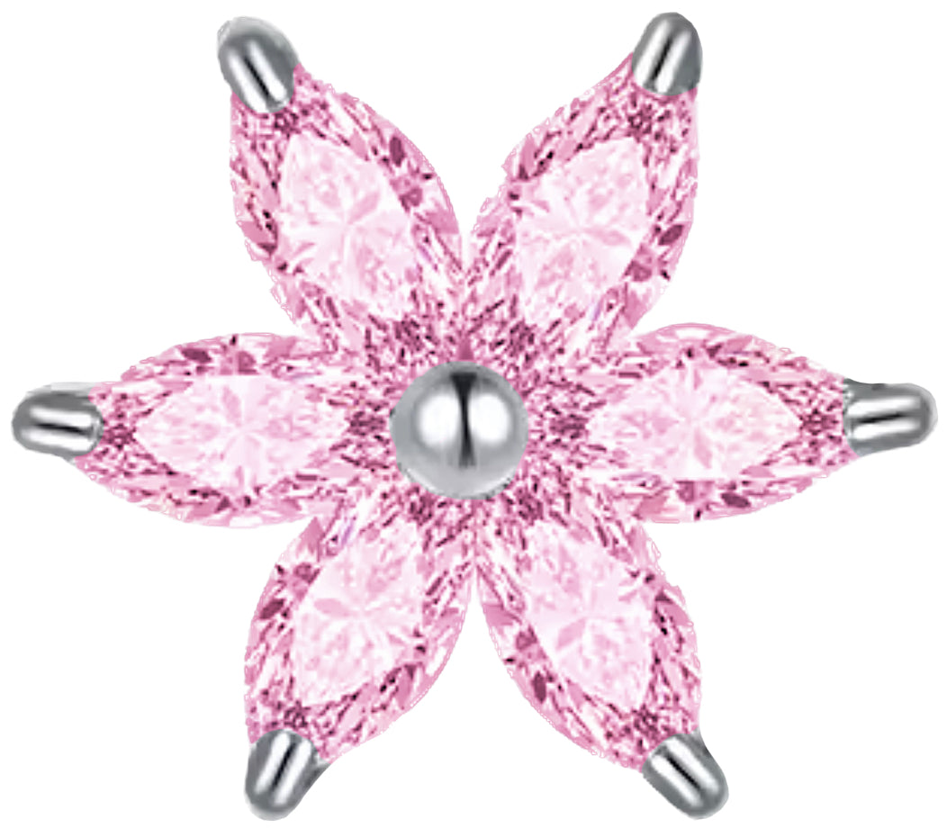 Pink crystal flower frame charm