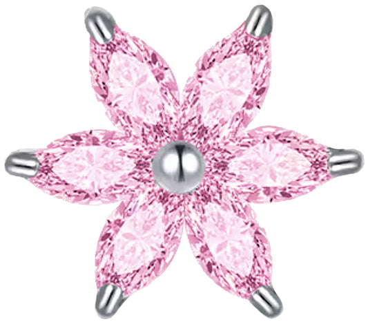 Pink crystal flower frame charm