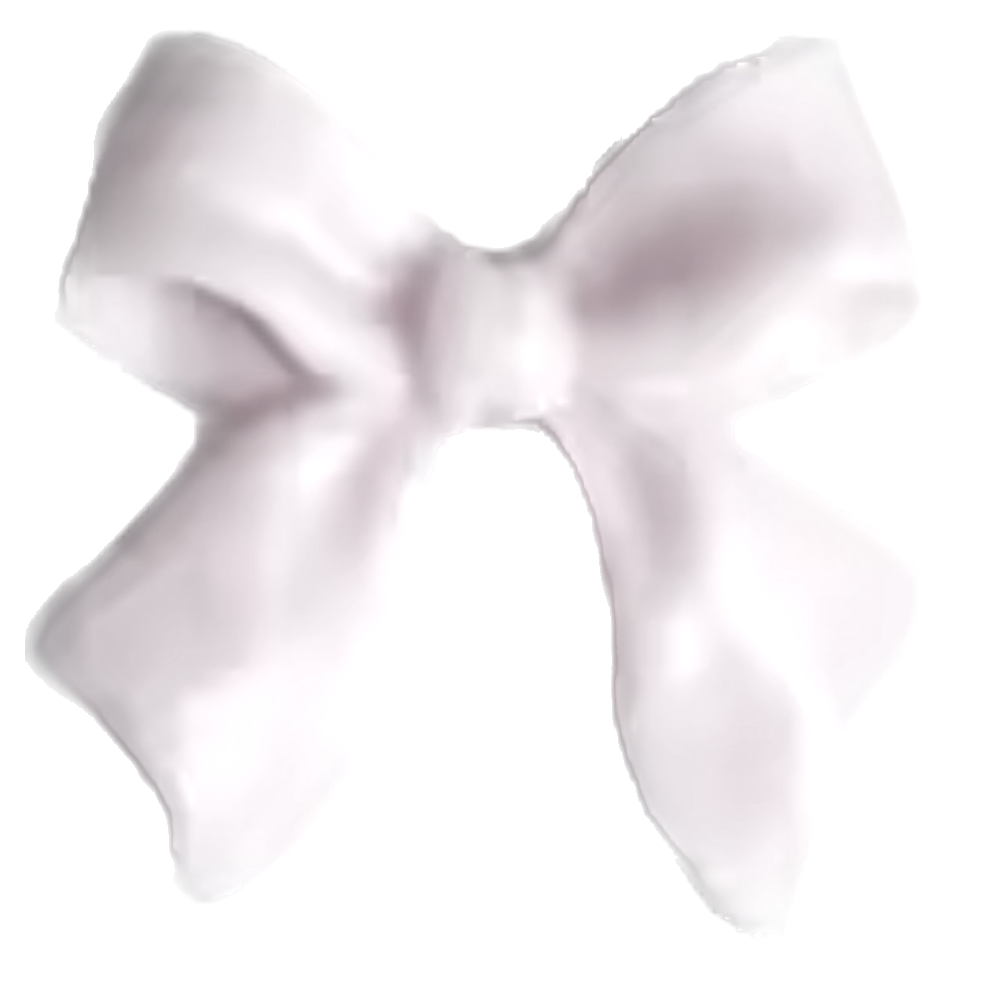 White bow frame charm