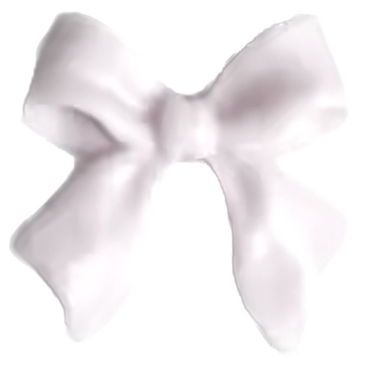 White bow frame charm