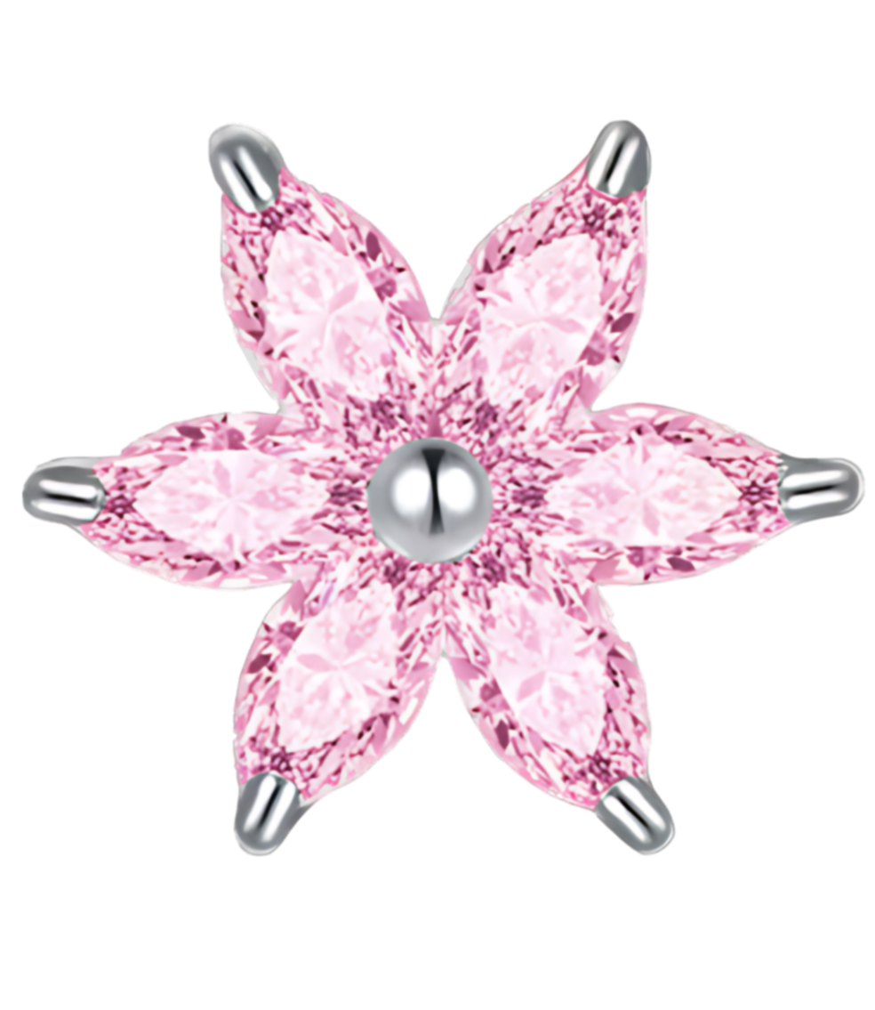 Pink crystal flower frame charm