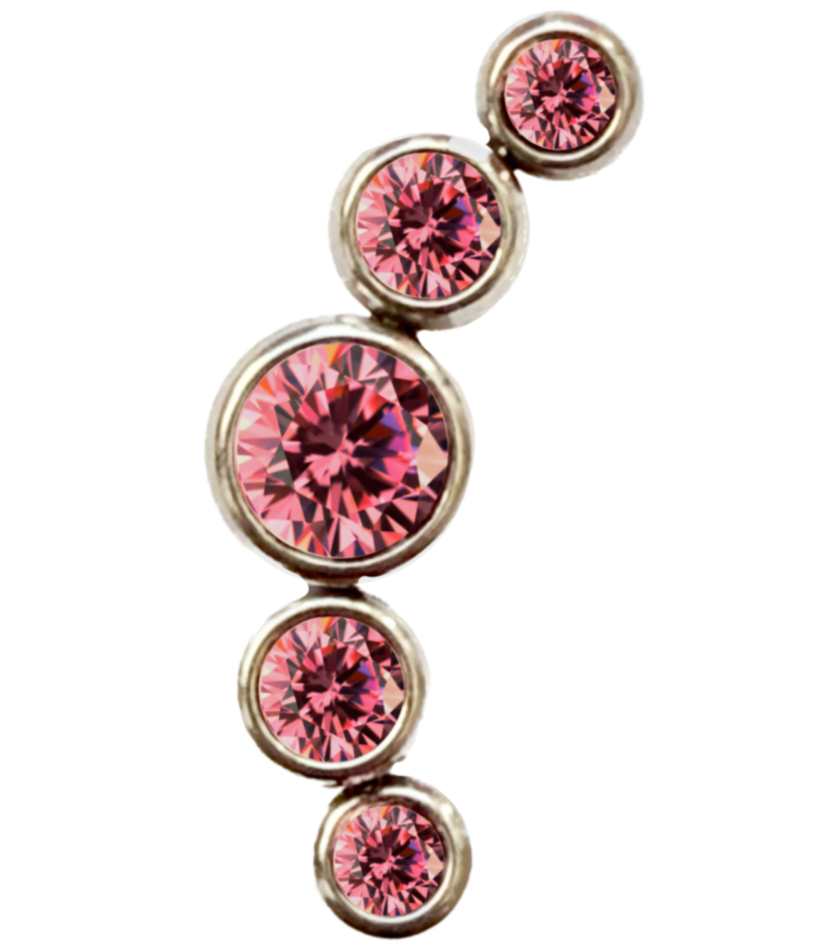 Pink crystal line frame charm