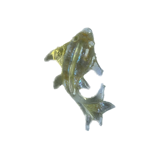 Yellow clear fish frame charm