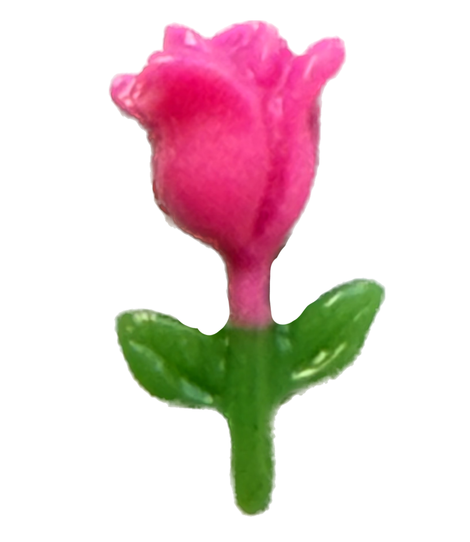 Pink tulip flower frame charm