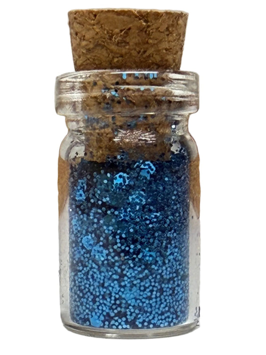 Tiny Blue Glitter Bottle